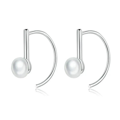 BAMOER 925 en argent Sterling élégant rond pur amour perle boucles d'oreilles pour femmes bijoux Brincos blanc, noir violet rose SCE037