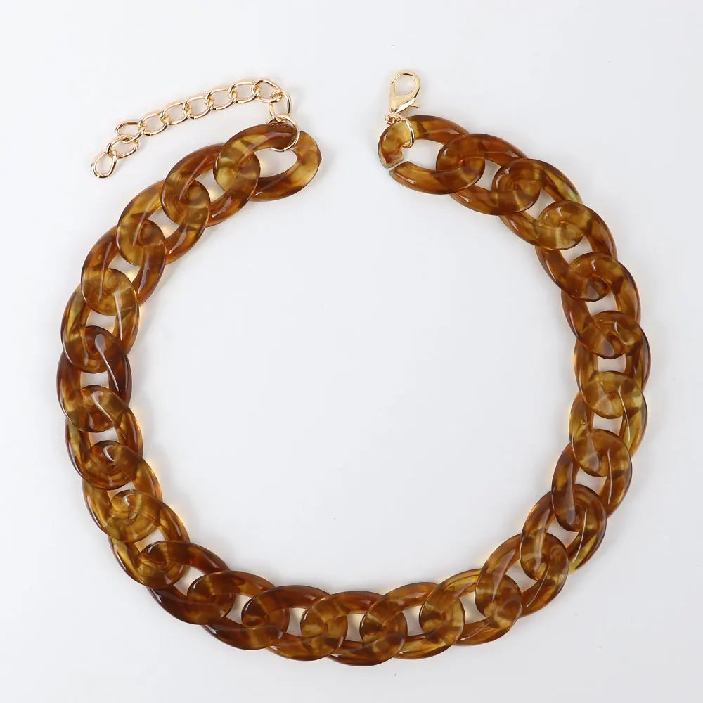 FishSheep-Collier de collier JoChoker en acrylique pour hommes et femmes, Rock Punk, Chunky Curb Optics, Bijoux Boho, 26 couleurs