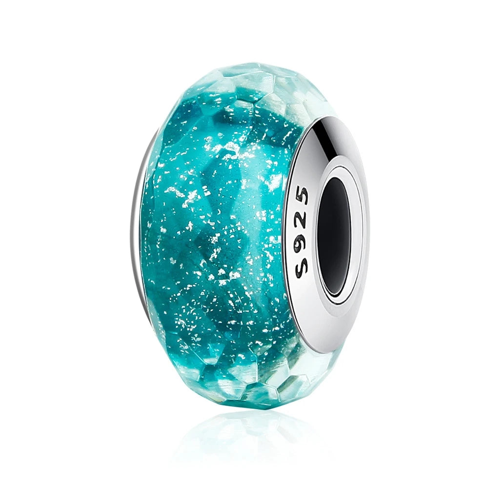 BAMOER 925 en argent Sterling belle fleur rose perles de charme en verre de Murano européen