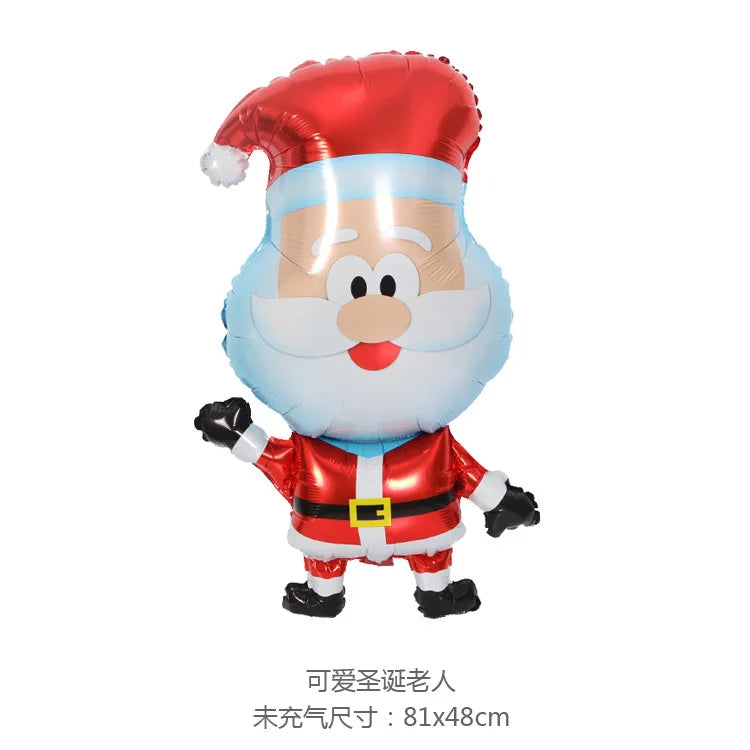 Ballons de décoration joyeux noël, joyeux nouvel an, bonhomme de neige, en aluminium