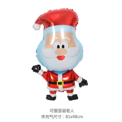 Ballons de décoration joyeux noël, joyeux nouvel an, bonhomme de neige, en aluminium