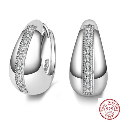 Pendientes mujer moda 925 bijoux en argent Sterling U cz goujons boucles d'oreilles femmes brincos para as mulheres boucle d'oreille oorbellen