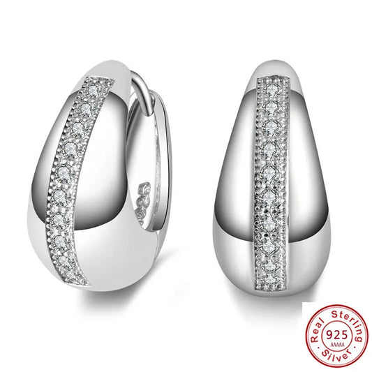 Pendientes mujer moda 925 bijoux en argent Sterling U cz goujons boucles d'oreilles femmes brincos para as mulheres boucle d'oreille oorbellen