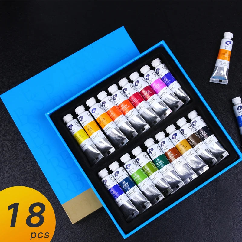 Paul Rubens – ensemble de tubes de peintures à l'aquarelle, 5ml, 18/24/36 couleurs, pigments de peinture aquarelle pour débutants, fournitures d'art pour dessin