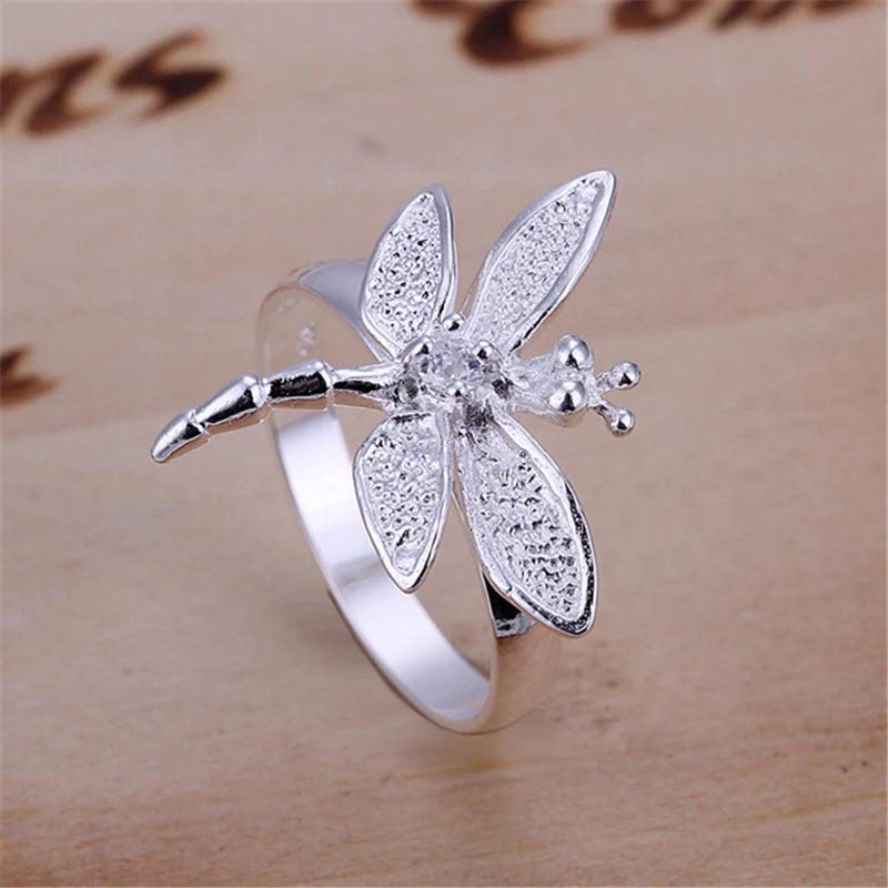 DOTEFFIL 925 bague libellule en argent Sterling pour les femmes