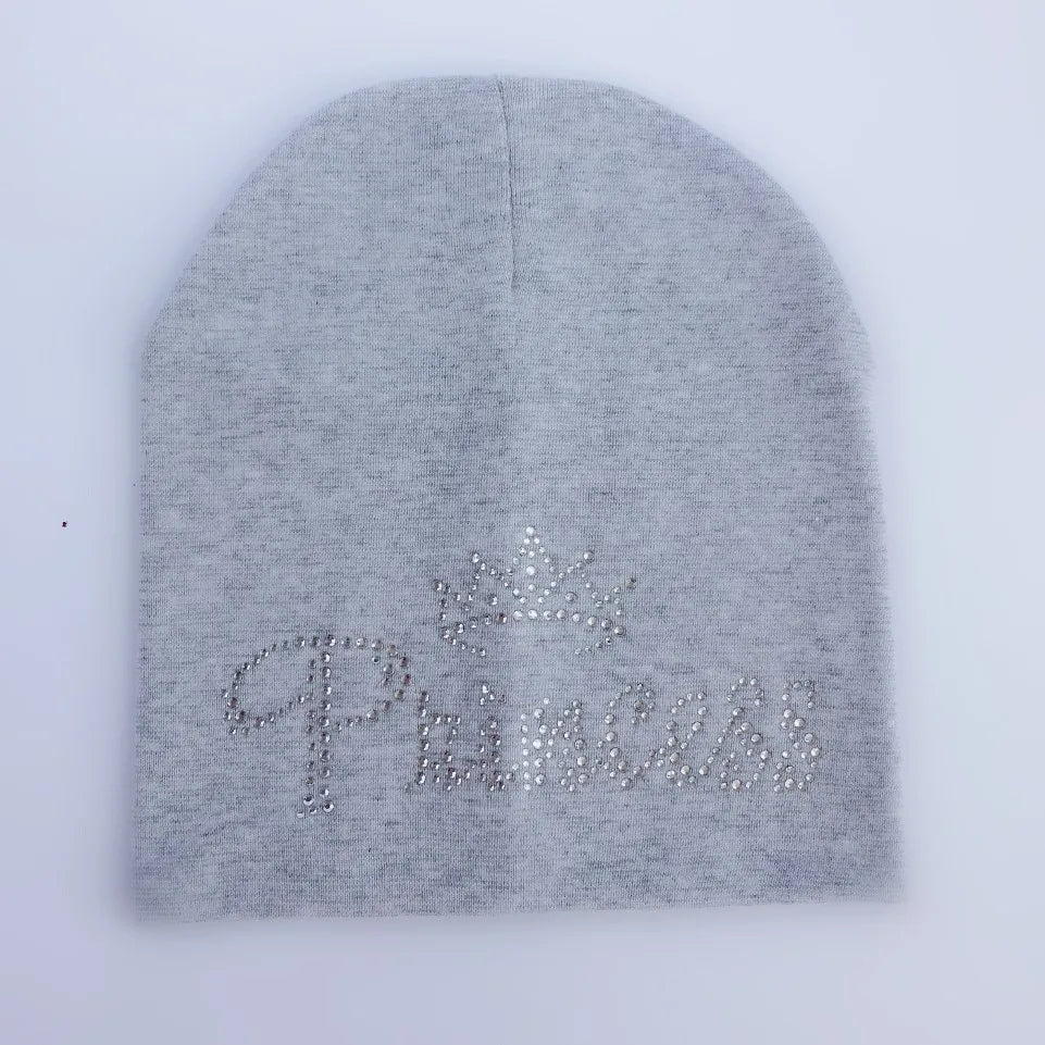 Bonnet de princesse en coton avec diamant pour bébé fille et garçon, casquette pour enfant en bas âge, automne