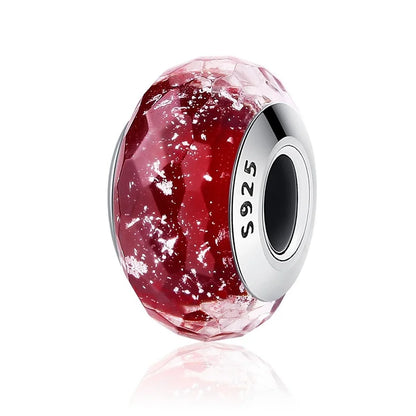 BAMOER 925 en argent Sterling belle fleur rose perles de charme en verre de Murano européen