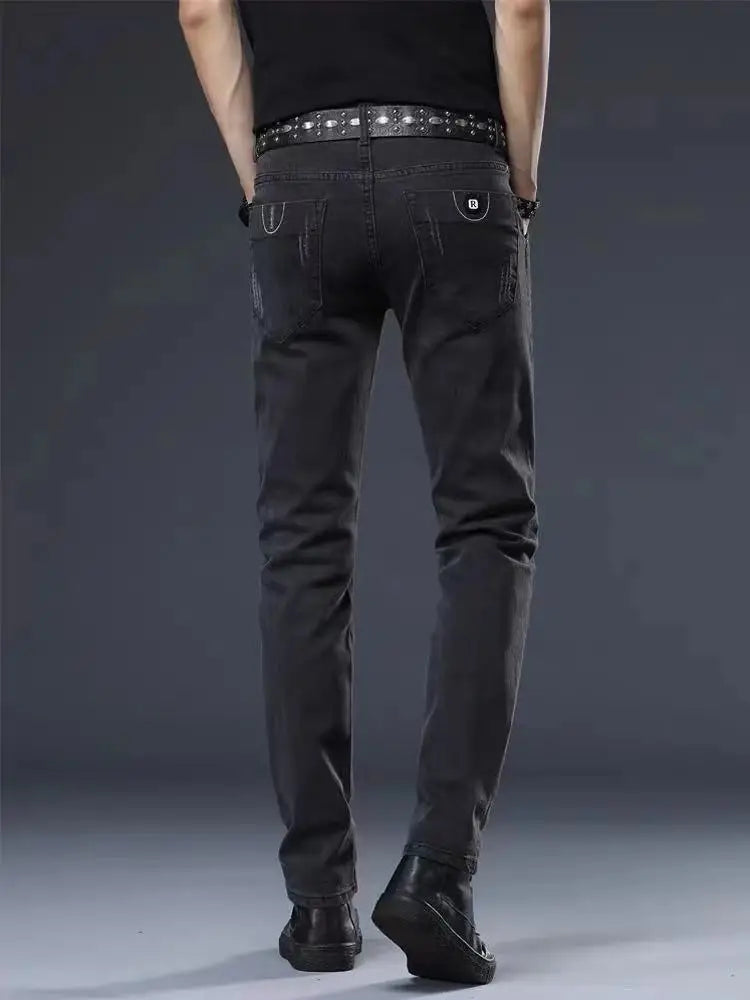 Jean Slim en Denim pour Homme, Pantalon Crayon Décontracté, Nouvelle Collection Printemps et Automne