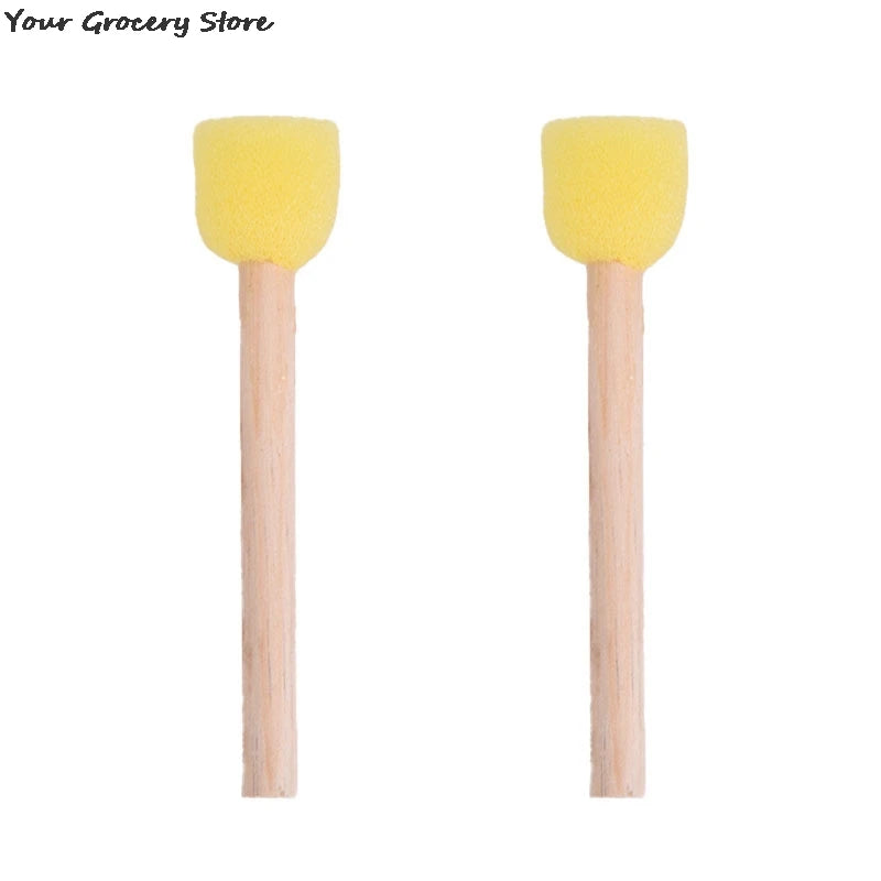 5 pièces manche en bois éponge pinceau enfants enfants fleur Graffiti Art dessin peinture jouets outil école papeterie fournitures