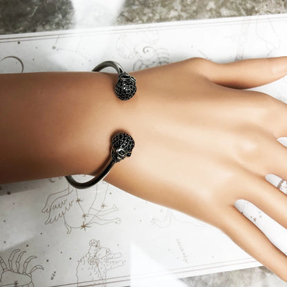 Bracelet bracelets crâne pavé Style européen mode Karma Punk bijoux cadeau pour rebelle hommes femmes en argent Sterling 925