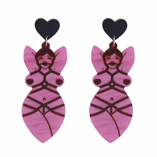Boucles d'oreilles pendantes en acrylique pour femmes, bijoux de corps nus, boucles d'oreilles pendantes, vintage, cool, sexy, drôle, groupé, fête, mode, nouveau
