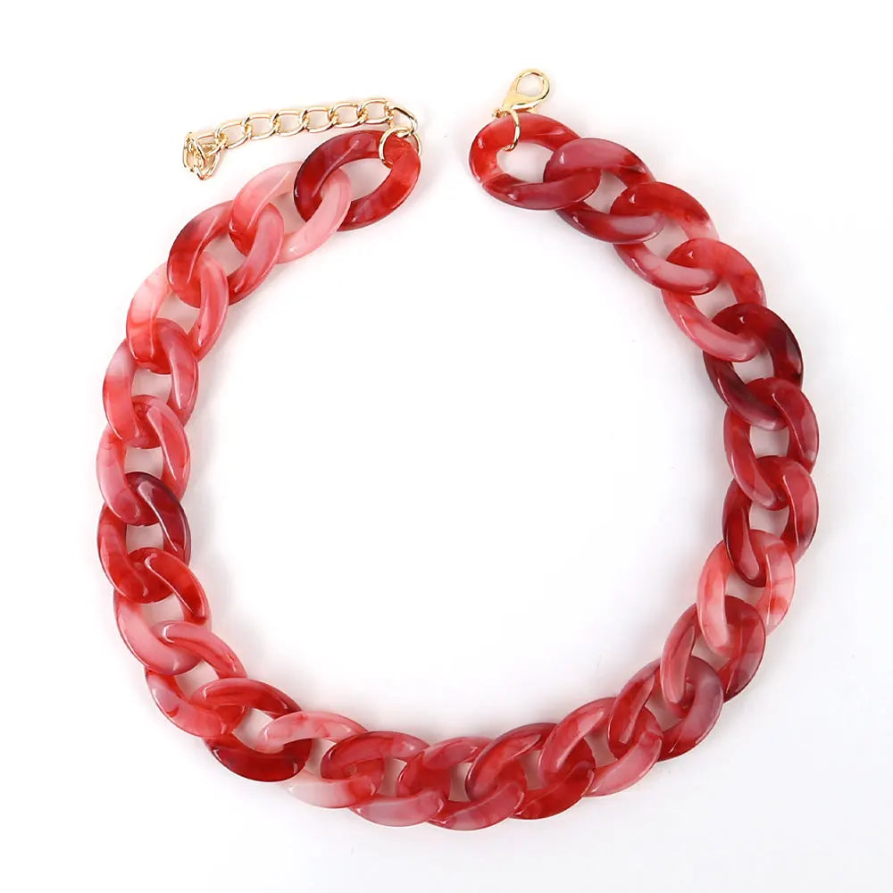 FishSheep-Collier de collier JoChoker en acrylique pour hommes et femmes, Rock Punk, Chunky Curb Optics, Bijoux Boho, 26 couleurs