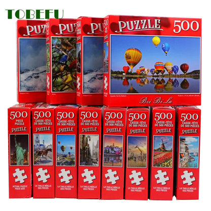 TOBEFU 500 pièces Puzzle décompression assemblage photo paysage Puzzles jouet pour adultes enfants enfants jeu jouets éducatifs