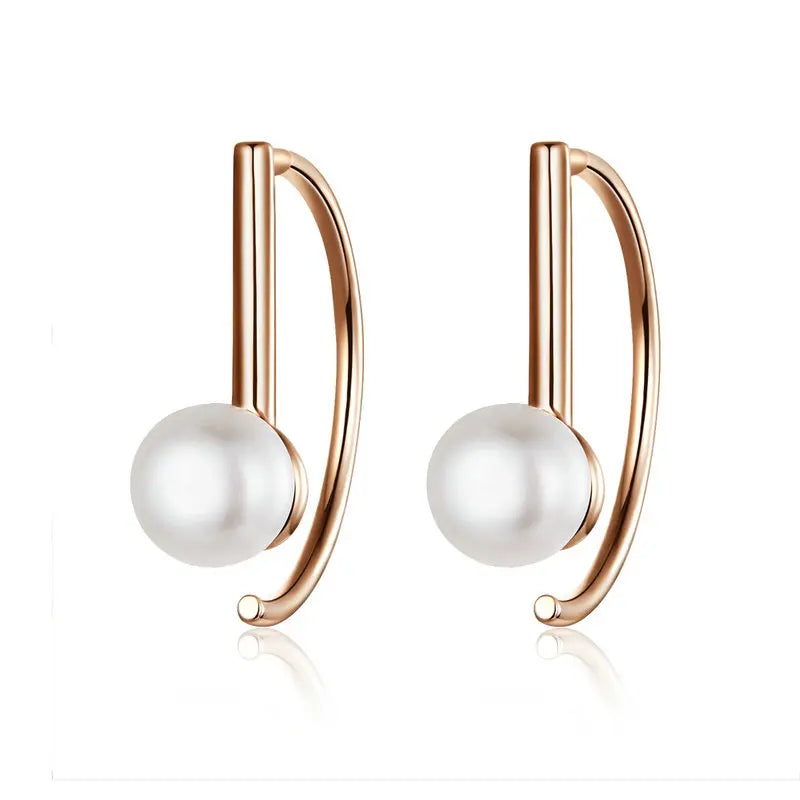 BAMOER 925 en argent Sterling élégant rond pur amour perle boucles d'oreilles pour femmes bijoux Brincos blanc, noir violet rose SCE037