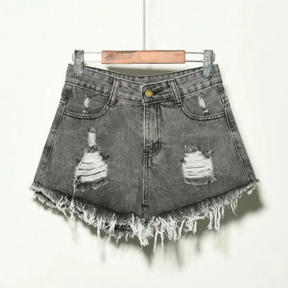 Trou irrégulier grande taille Denim Shorts Femme jean femmes taille haute court nouveau Femme Push Up maigre mince Denim Shorts 4XL