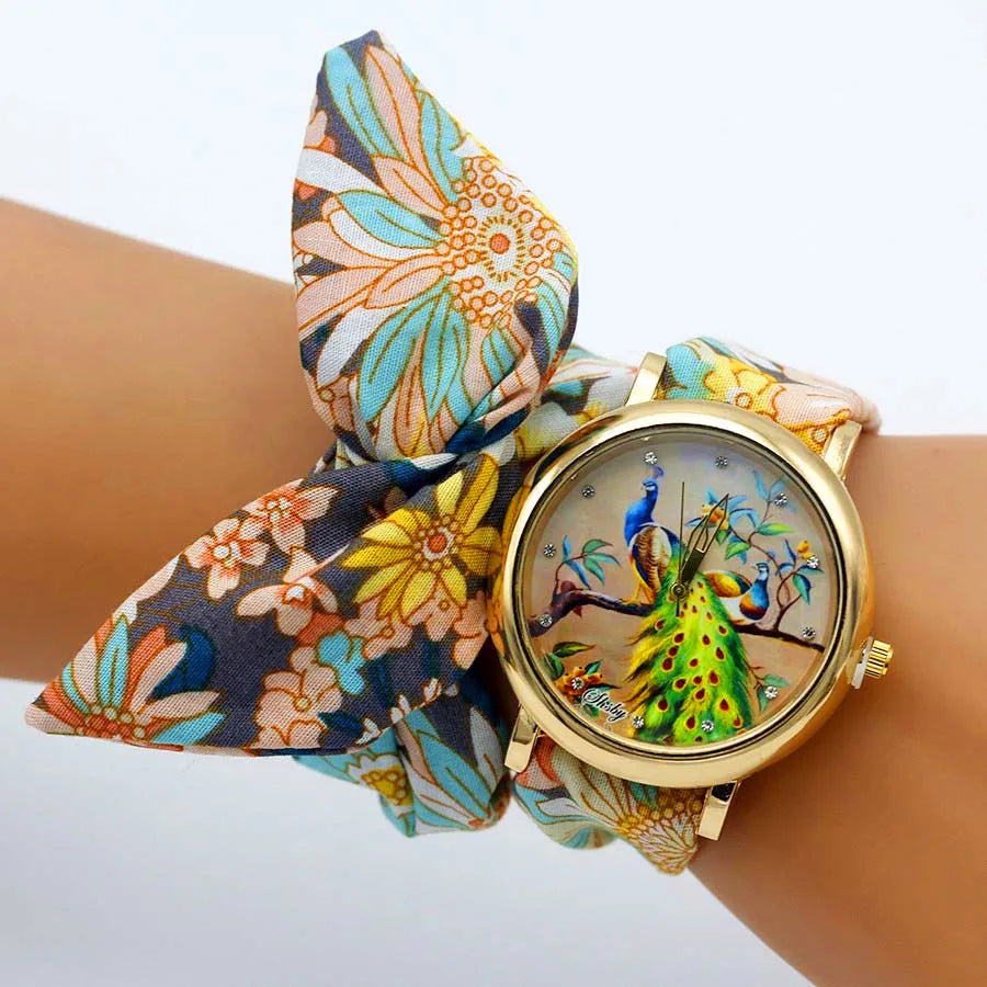 Shsby-Montre-bracelet en tissu de haute qualité pour femme, nouveau design, avec grille papillon