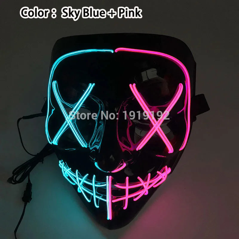 Halloween carnaval fête Costume décoration LED lumineuse masque Halloween masque LED masque éclairer masques de fête pour la fête lumineuse