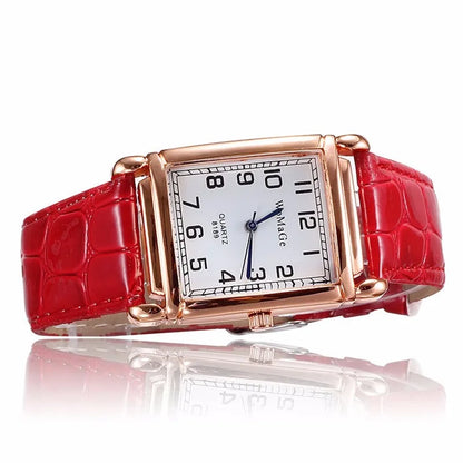 2025 nouvelles montres pour femmes carré or Rose montres de mode en cuir
