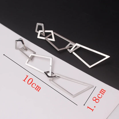 Boucles d'oreilles JODstressen métal multicouches pour femmes, déclaration, document en or,