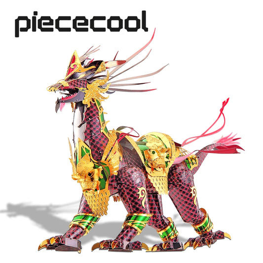 Piececool-Analyste de construction de modèles de puzzle en métal 3D, jouet de puzzle Kirin de bon augure, cadeaux de Noël et d'anniversaire pour adultes