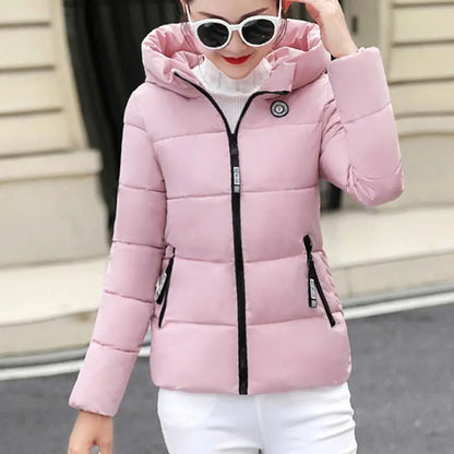 INSTYLISH Parka d'hiver à capuche pour femme, manteau court épais et chaud,