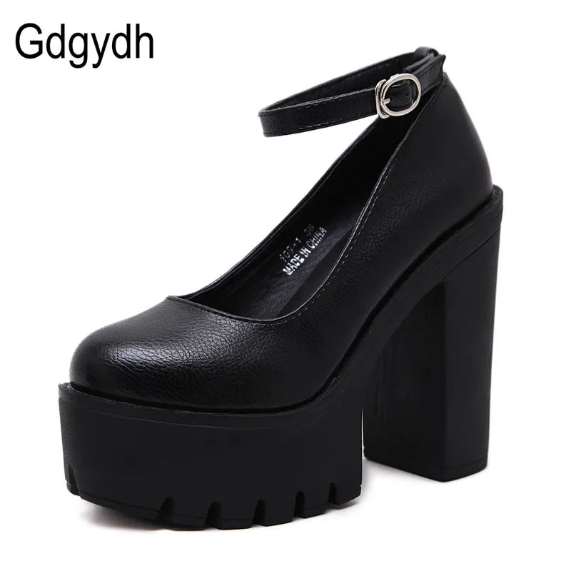 Gdgydh-Chaussures décontractées à talons hauts, sexy ruslana korshunova, escarpins à plateforme, Mary Janes, noir et blanc, taille 42, printemps et automne