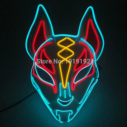 Halloween carnaval fête Costume décoration LED lumineuse masque Halloween masque LED masque éclairer masques de fête pour la fête lumineuse