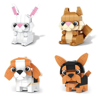 Vente unique créatif 3D Mini Animal bloc ensemble bricolage chien tigre lapin écureuil pingouin hibou Koala vache construction brique jouet pour les enfants