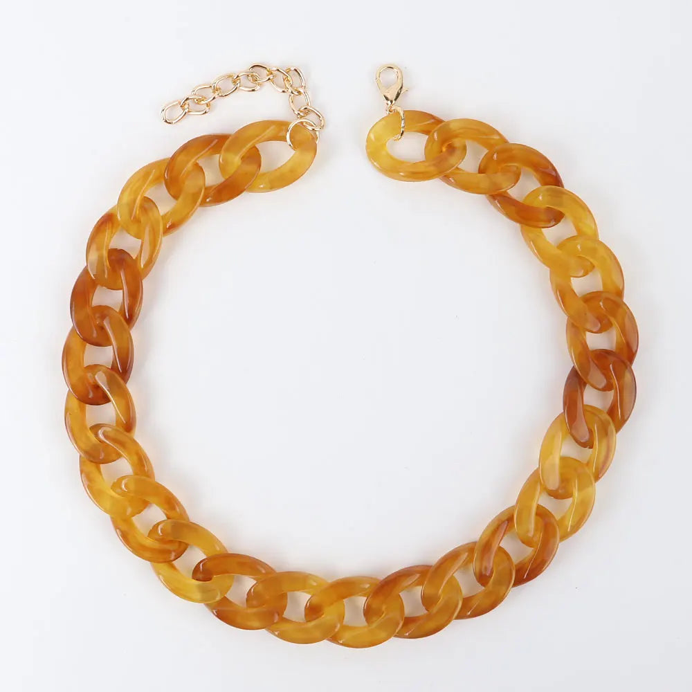 FishSheep-Collier de collier JoChoker en acrylique pour hommes et femmes, Rock Punk, Chunky Curb Optics, Bijoux Boho, 26 couleurs