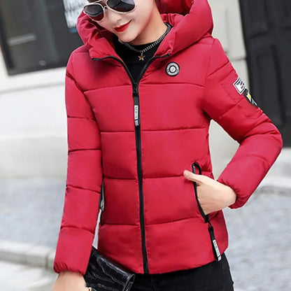 INSTYLISH Parka d'hiver à capuche pour femme, manteau court épais et chaud,