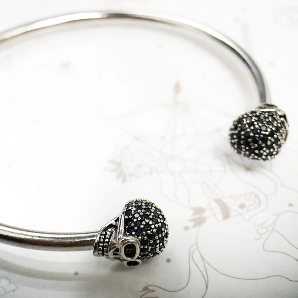 Bracelet bracelets crâne pavé Style européen mode Karma Punk bijoux cadeau pour rebelle hommes femmes en argent Sterling 925
