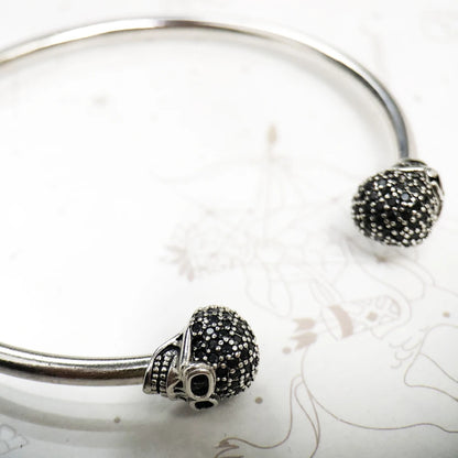 Bracelet bracelets crâne pavé Style européen mode Karma Punk bijoux cadeau pour rebelle hommes femmes en argent Sterling 925