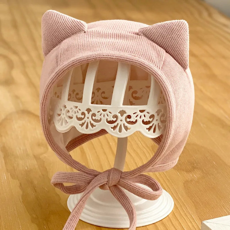 Mignon chat oreille bébé chapeau automne hiver doux bébé garçon fille casquette oreille couleur unie Protection chapeaux nouveau-né Bonnet Bonnet Enfant