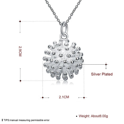 DOTEFFIL 925 en argent Sterling feu d'artifice fleur collier boucle d'oreille ensemble breloque populaire joli collier boucle d'oreille ensembles bijoux pour femmes