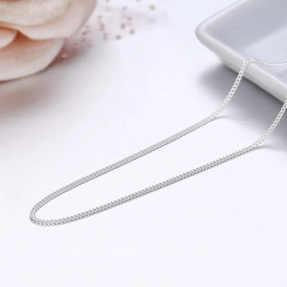 Colliers fins en argent regardé pur 925 pour femmes et filles, bordure latérale JoChoker, bijoux de la présidence, 35-80cm, 1mm