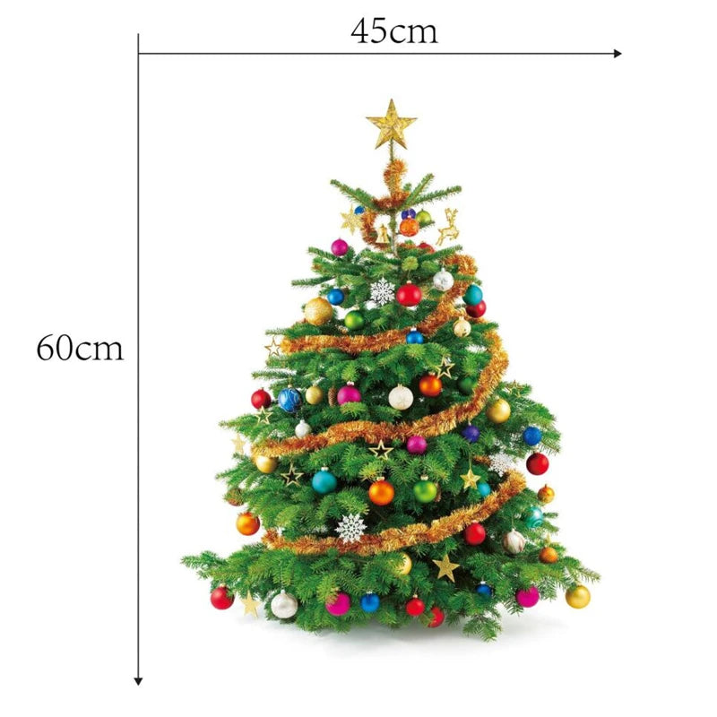 Autocollants muraux sur le thème de noël, décoration de fenêtre de supermarché, autocollant mural en verre, décorations de noël