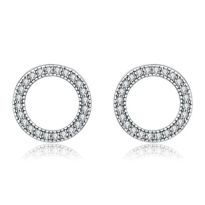 WOSTU mode chaude 100% 925 argent Sterling chanceux pour toujours boucles d'oreilles circulaires pour les femmes authentique Original bijoux cadeau