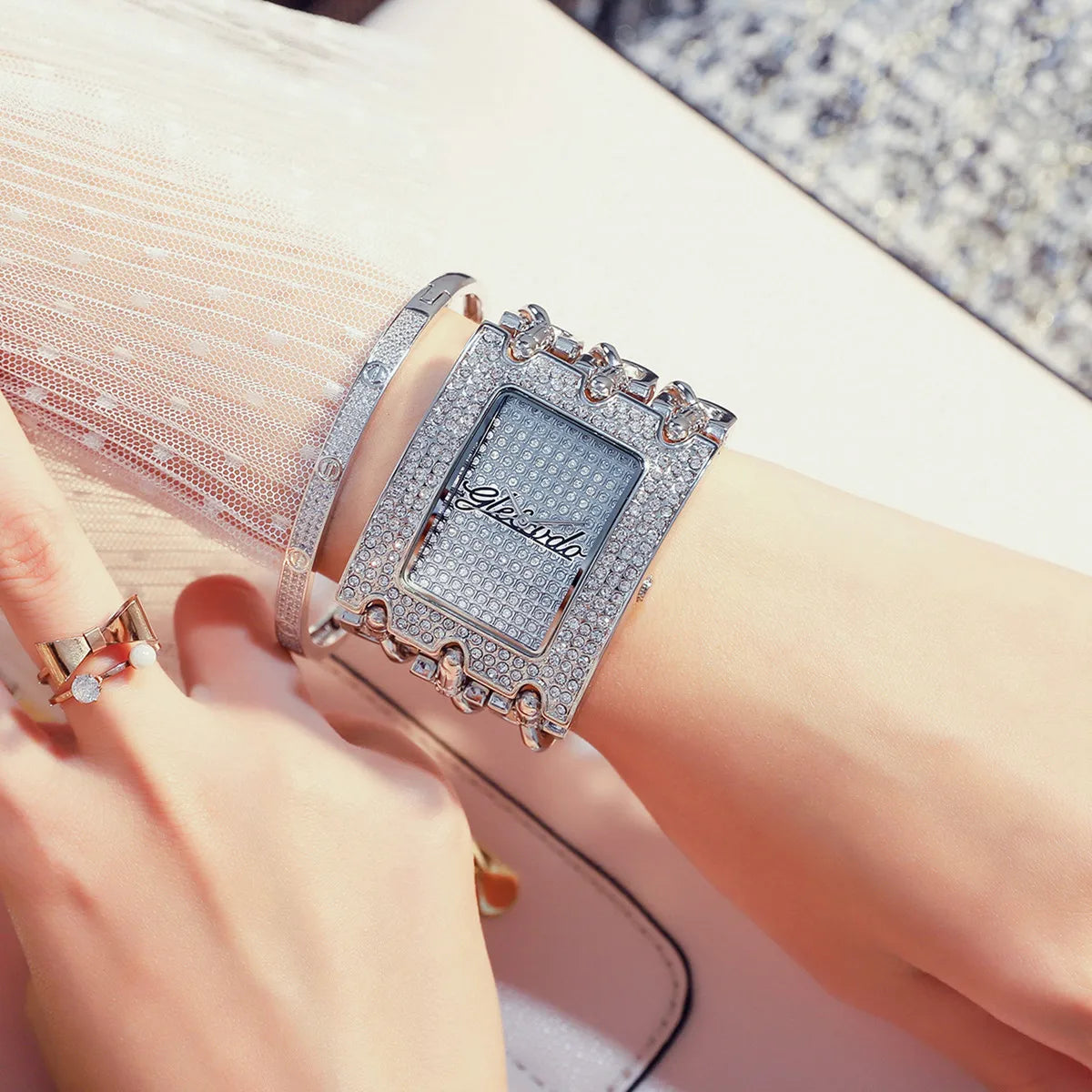G & D-Montre-bracelet décontractée pour femme, trois JOQuartz,