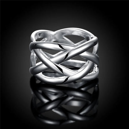 DOTEFFIL 925 bague entrelacée croix en argent Sterling pour les femmes