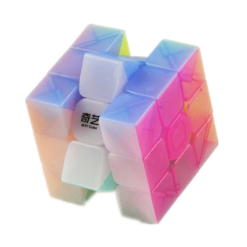 Qiyi Warrior W 3x3x3 Cube de vitesse sans colle Transparent professionnel Cube magique Puzzles jouets éducatifs colorés pour les enfants