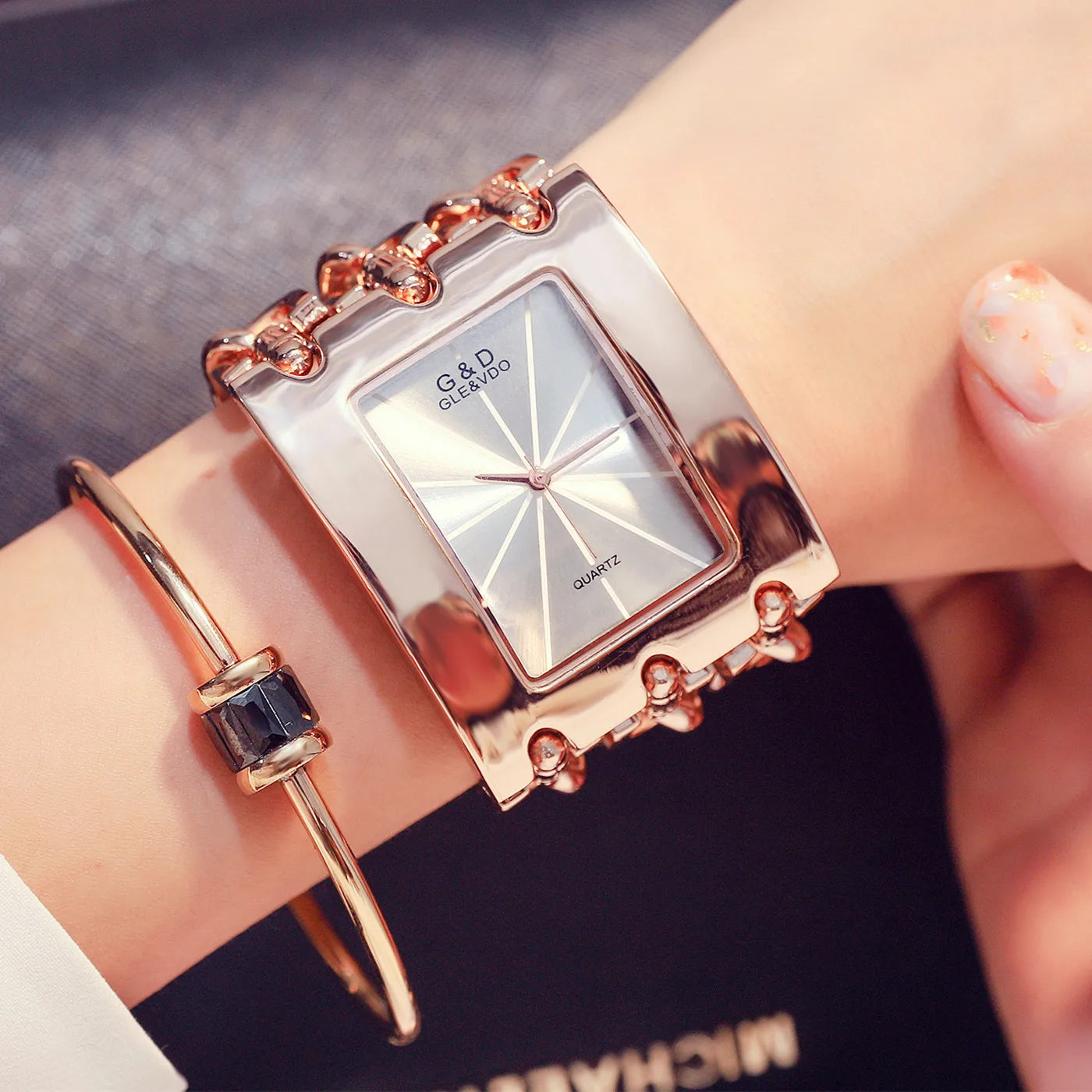 G & D-Montre-bracelet décontractée pour femme, trois JOQuartz,