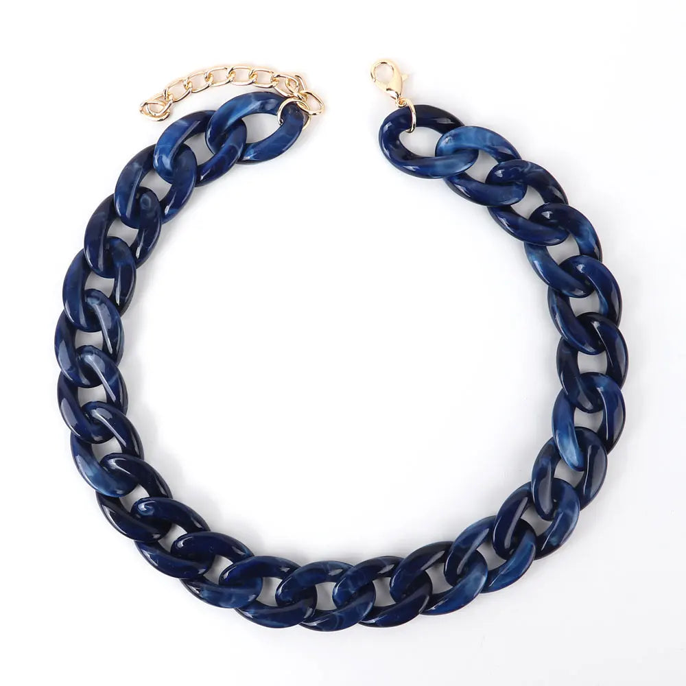 FishSheep-Collier de collier JoChoker en acrylique pour hommes et femmes, Rock Punk, Chunky Curb Optics, Bijoux Boho, 26 couleurs