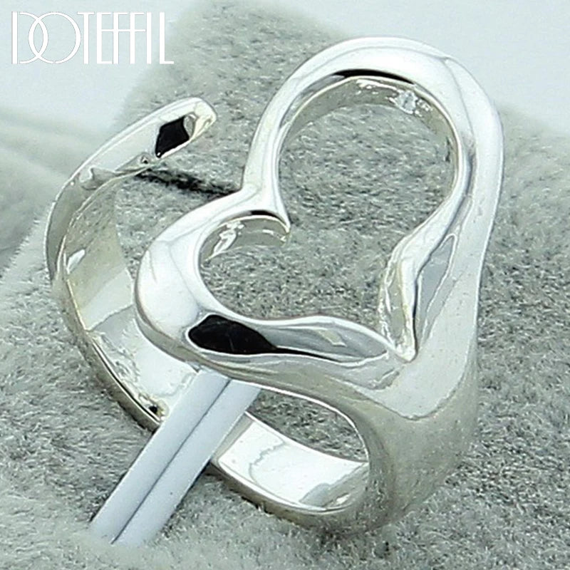 DOTEFFIL – bague ouverte en argent Sterling 925 en forme de cœur pour femmes,