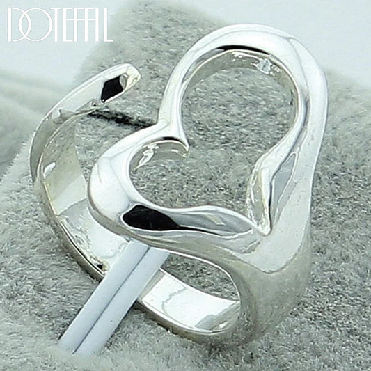 DOTEFFIL – bague ouverte en argent Sterling 925 en forme de cœur pour femmes,