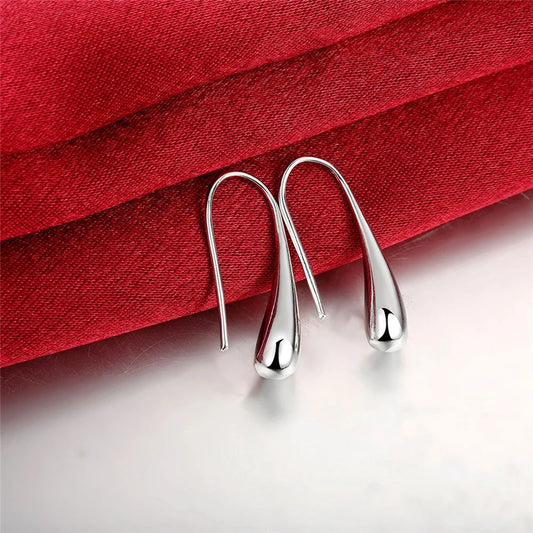 DOTEFFIL 925 en argent Sterling gouttelettes d'eau/gouttes de pluie boucles d'oreilles pour femme mariage fiançailles mode fête charme bijoux