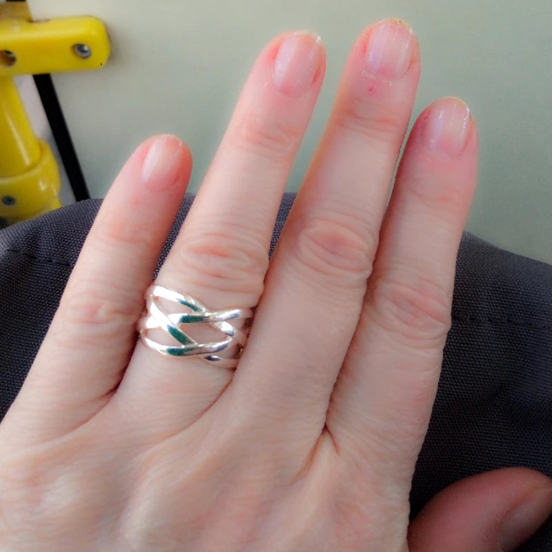DOTEFFIL 925 bague entrelacée croix en argent Sterling pour les femmes