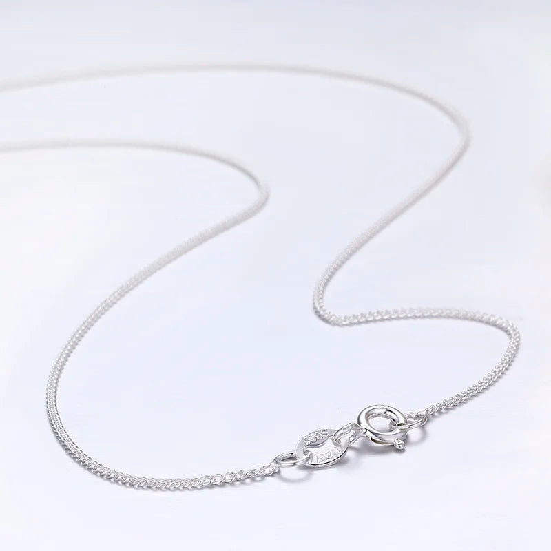 Colliers fins en argent regardé pur 925 pour femmes et filles, bordure latérale JoChoker, bijoux de la présidence, 35-80cm, 1mm