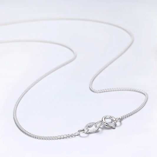 Colliers fins en argent regardé pur 925 pour femmes et filles, bordure latérale JoChoker, bijoux de la présidence, 35-80cm, 1mm