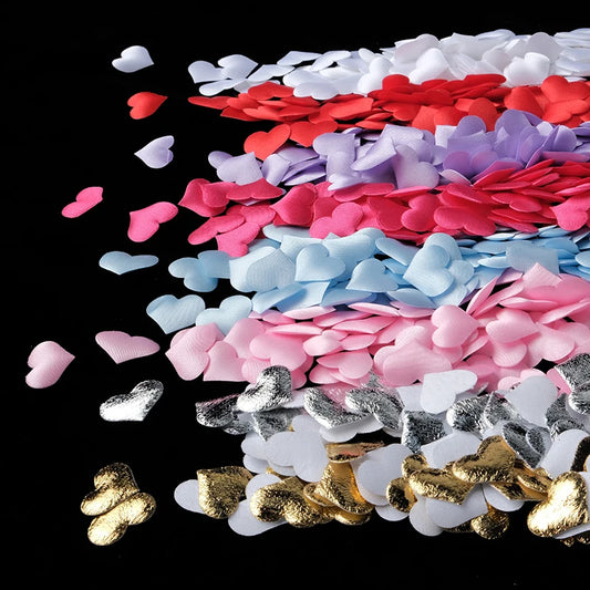 100 pcs/lot 8 couleurs (20mm/35mm) éponge Satin tissu coeur pétales mariage confettis Table lit coeur pétales décoration de mariage