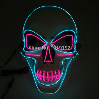 Halloween carnaval fête Costume décoration LED lumineuse masque Halloween masque LED masque éclairer masques de fête pour la fête lumineuse